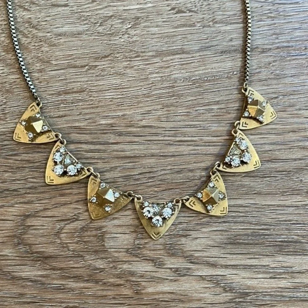 NWT Treasure & Bond Gold Rhinestone Boho Necklace